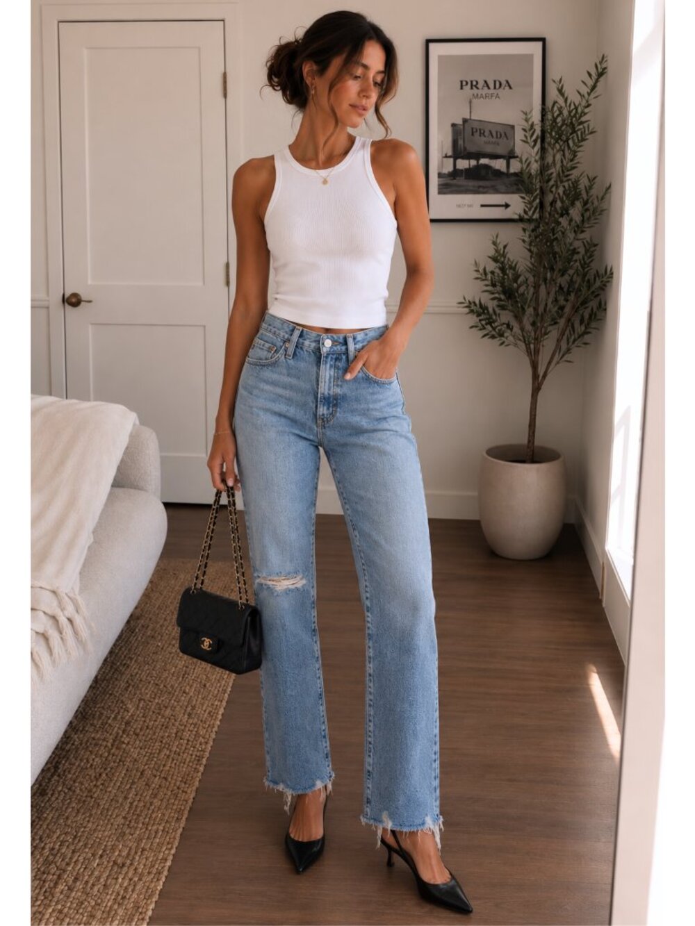 AG Alexxis Vintage Straight Jeans 26R 1990 Hero Raw Hem Distressed $225